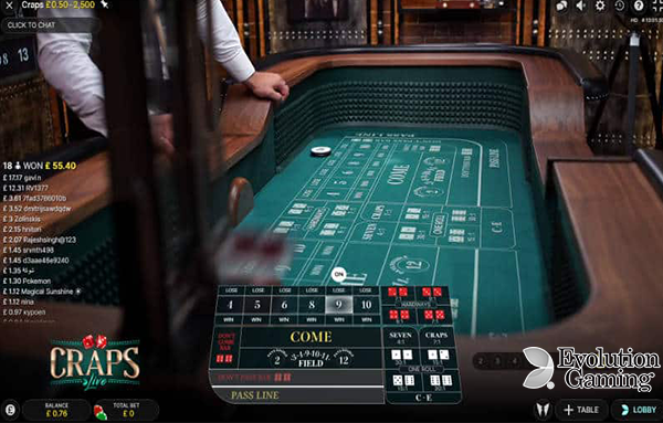 Live Craps Theme & Gameplay