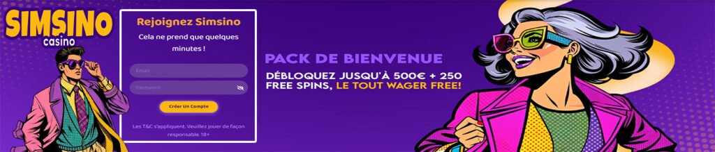 Bonus de bienvenue exclusif du casino SimSino