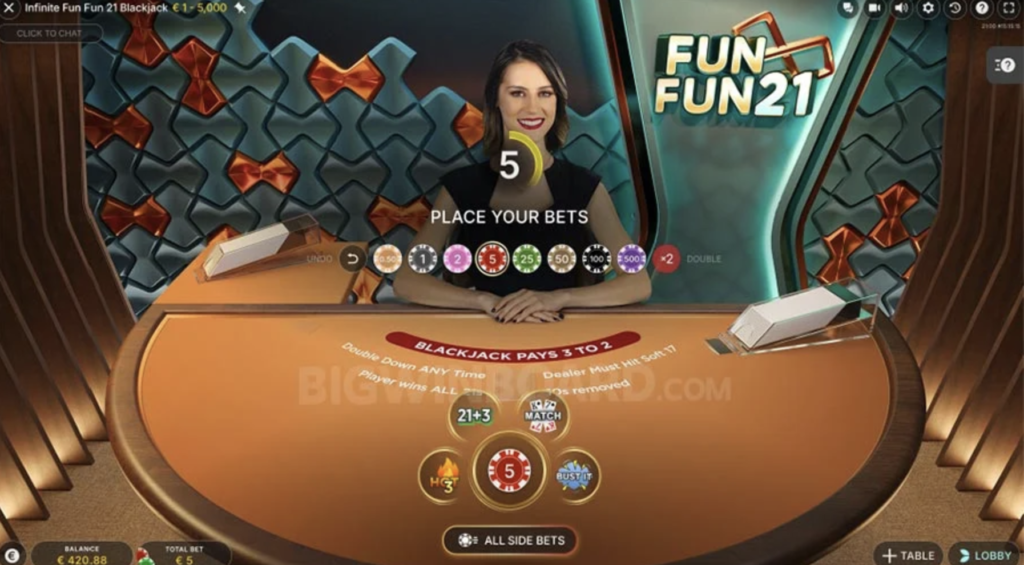 Fun Fun 21 Blackjack Live Overview