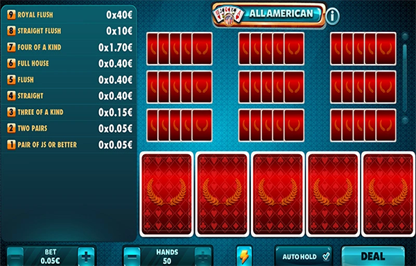 All American Poker Key Features